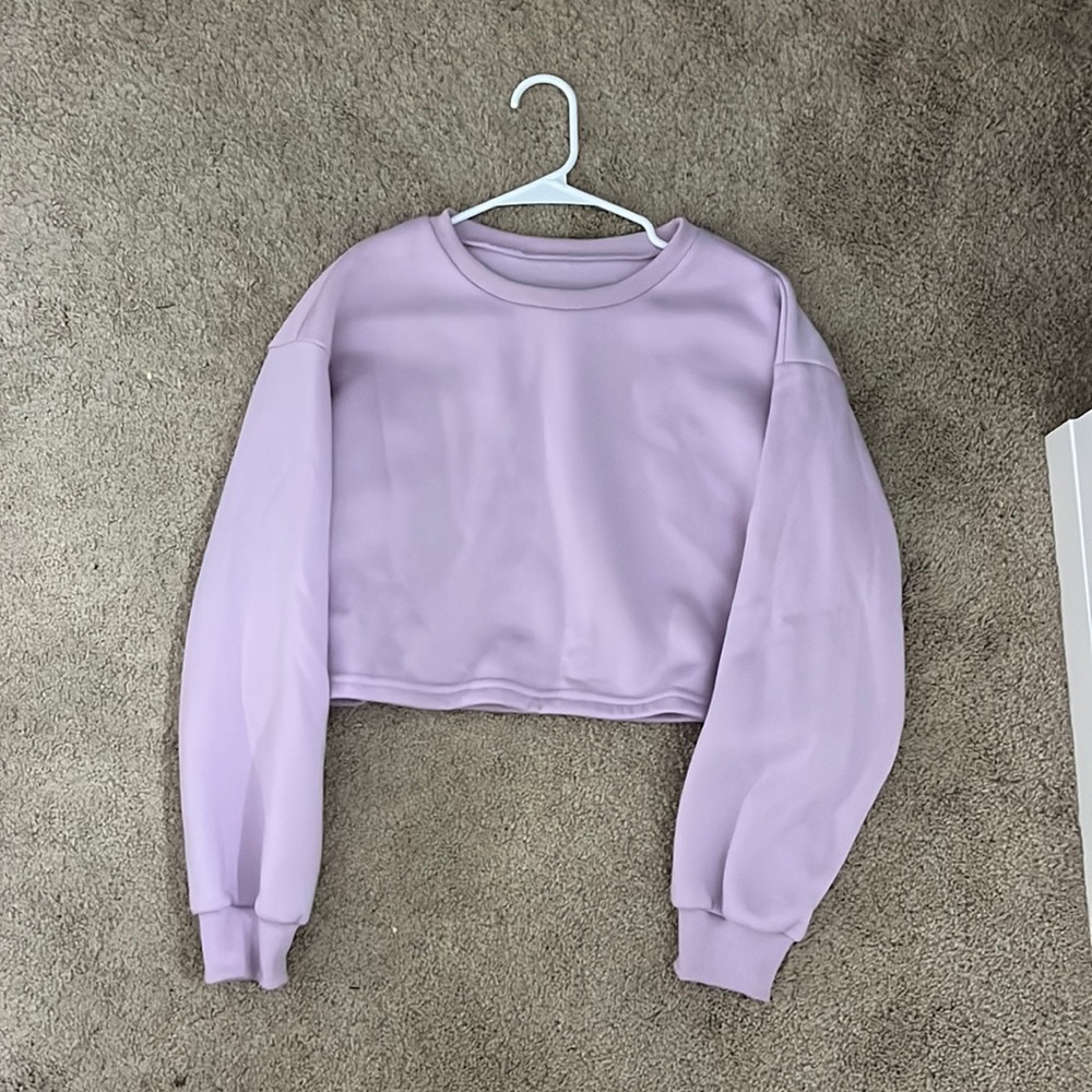 Long sleeve pastel purple crop top